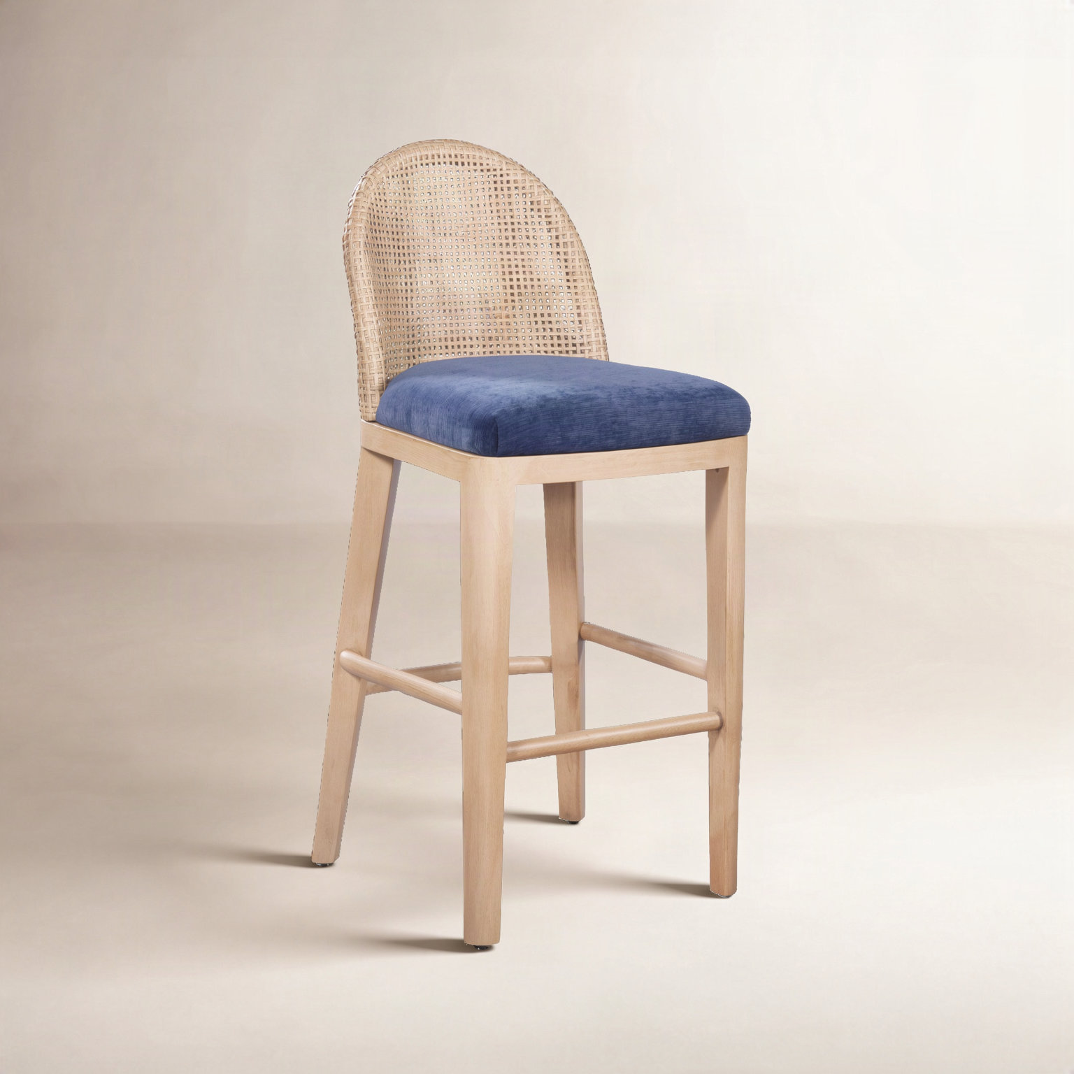 Tabor 31" Bar Stool, Bege/Grey Plaid; 0107-84, Ocean