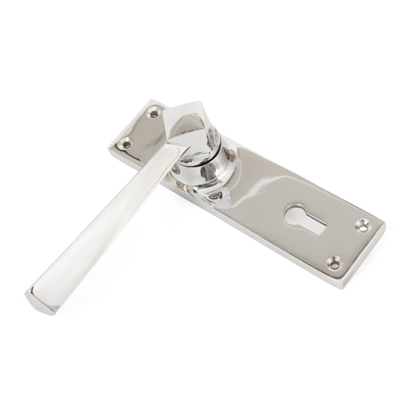 Straight Lock Door Handle, Polished Chrome