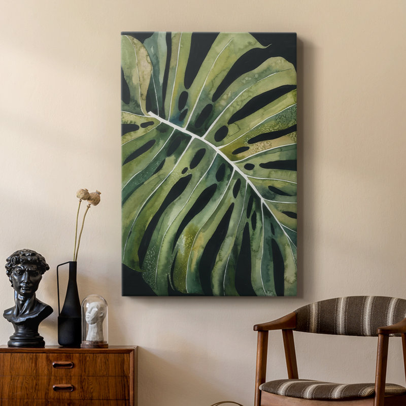 Nocturnal Monstera I - galerie sur mesure, H 18 po x l 12 po