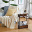 Industrial Rustic 3 Tier Side Table With Magazine Rack-113652734