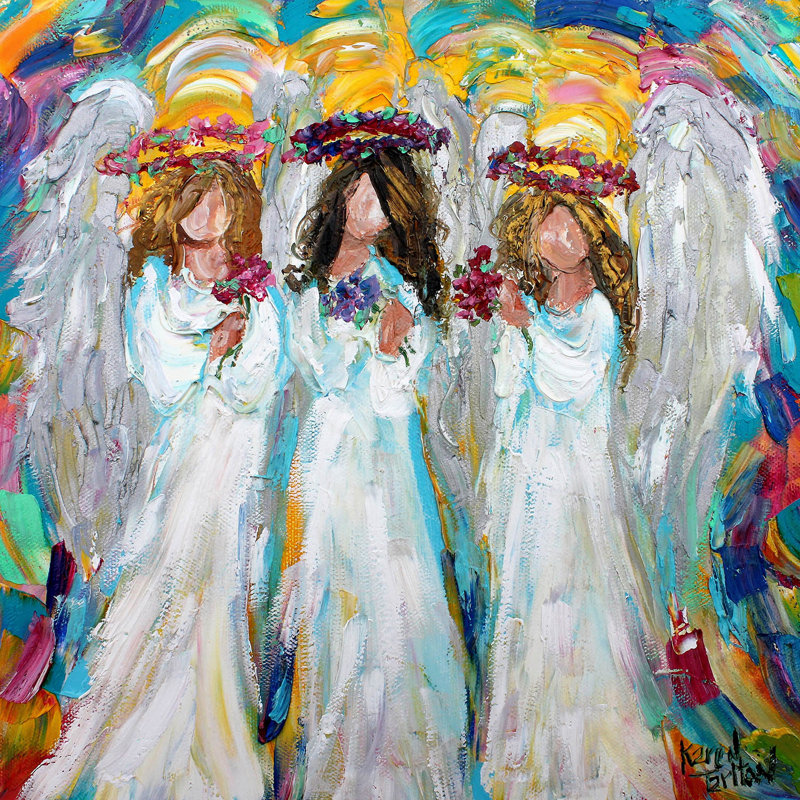 Ensemble de housse de couette en microfibre DiaNoche par Karen Tarlton - Three Spring Angels