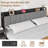 Bed with Storage Headboard, with 2 Large Drawers and Charging Station, No Box Spring Needed Bed-843497881