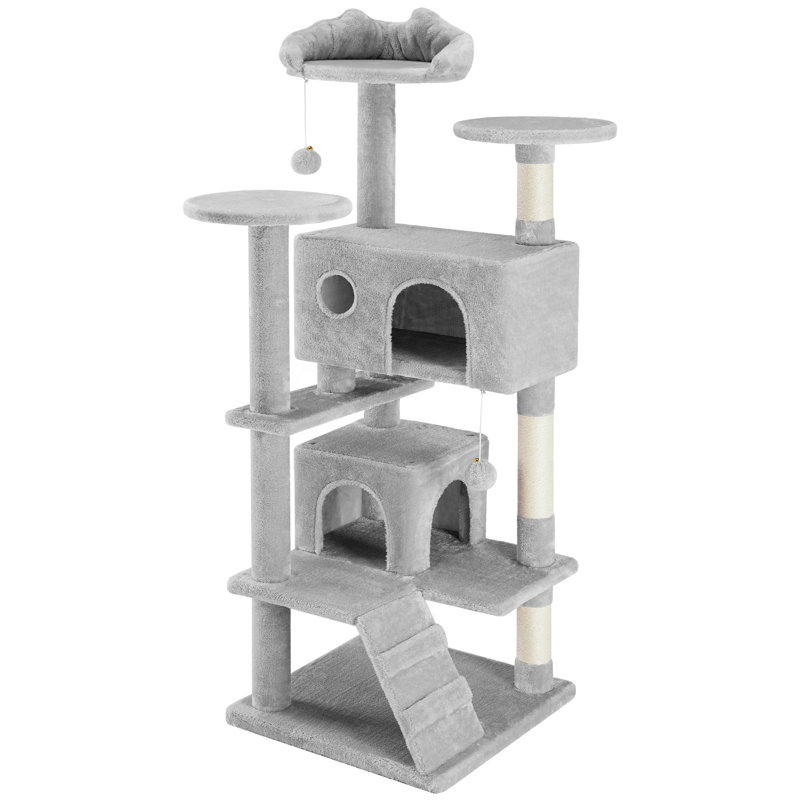 Cat Tree, Multi-Level Cat Tower, Light Gray