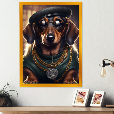 «Dachshund Gangster in NYC IV», impression sur toile