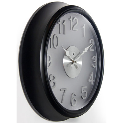 Modern/Contemporary Round Plastic Wall Clock 15 Inches - Black