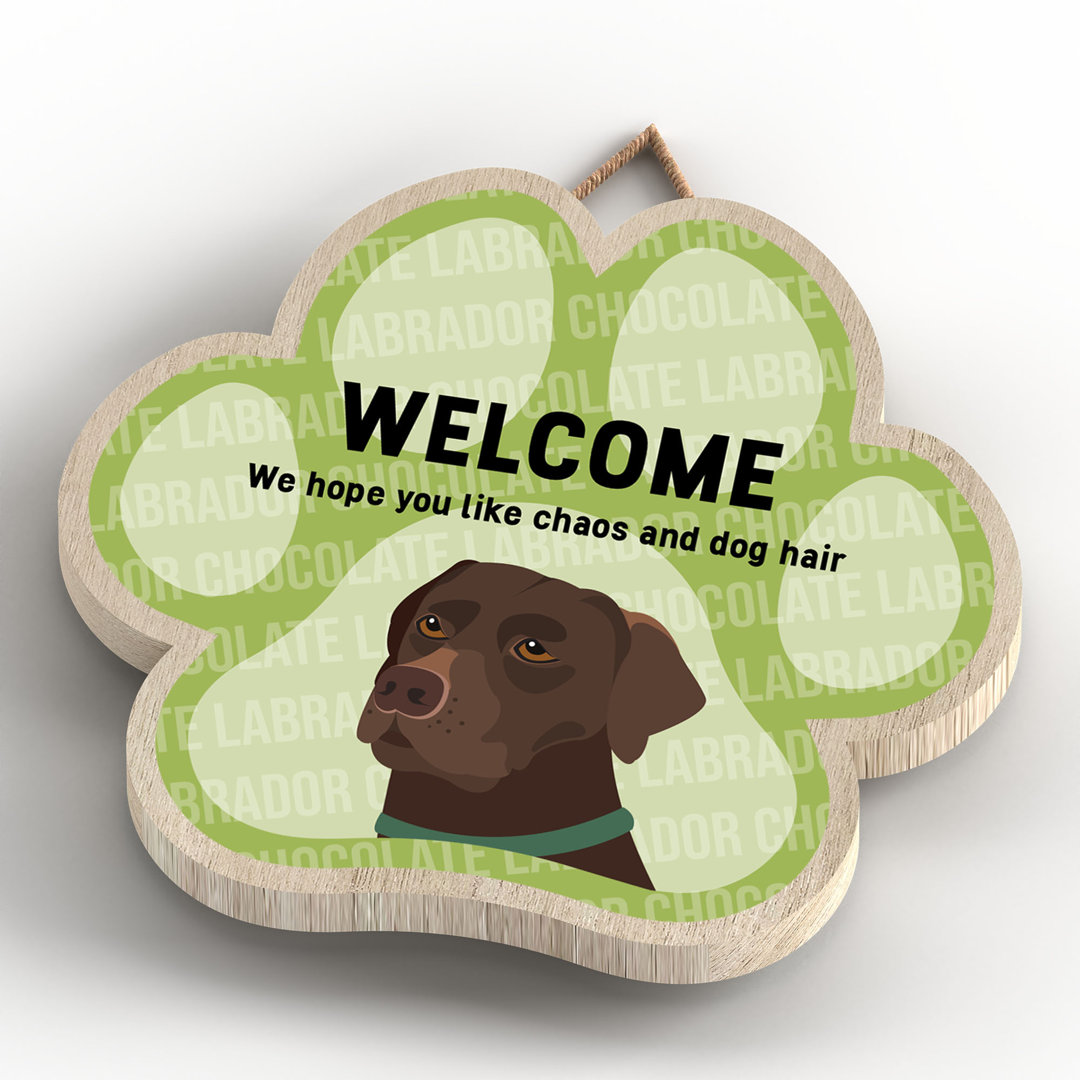 Chocolate Labrador Welcome Wall Décor