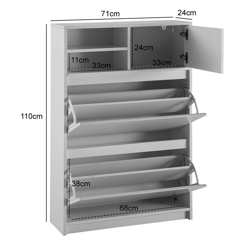 12 Pair Flip Down Shoe Storage