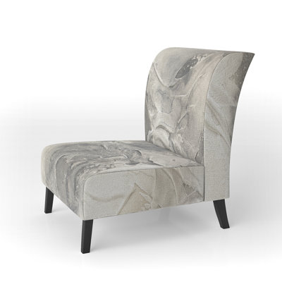 Gray Circles I - Modern Upholstered Slipper Chair