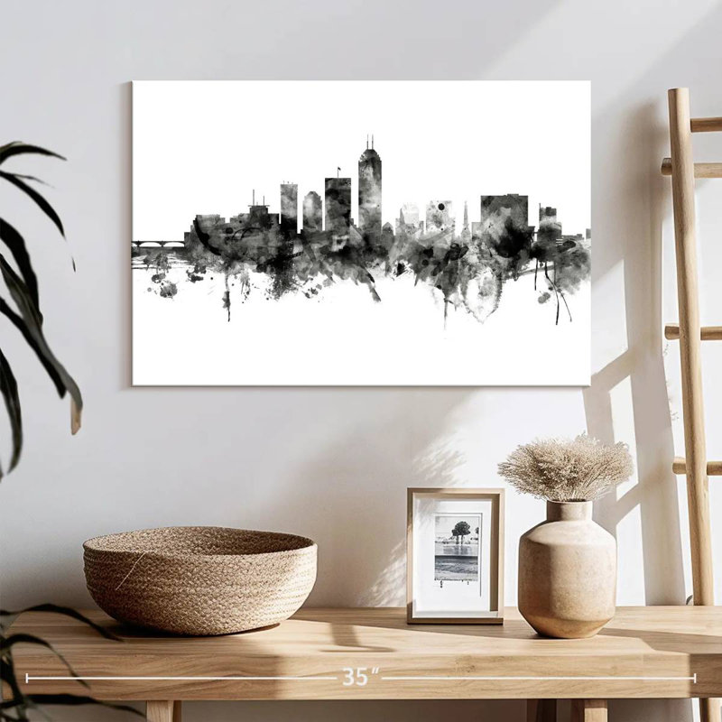 Indianapolis Indiana Skyline II, H 16 po x l 24 po