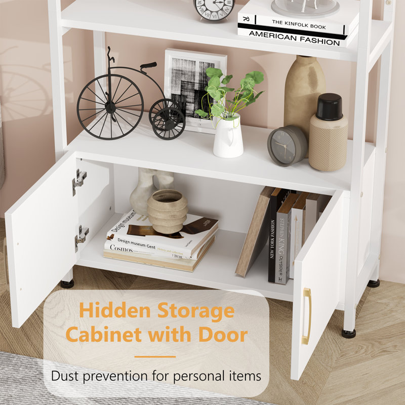 181.7cm H x 80.1cm W Iron Bookcase, White