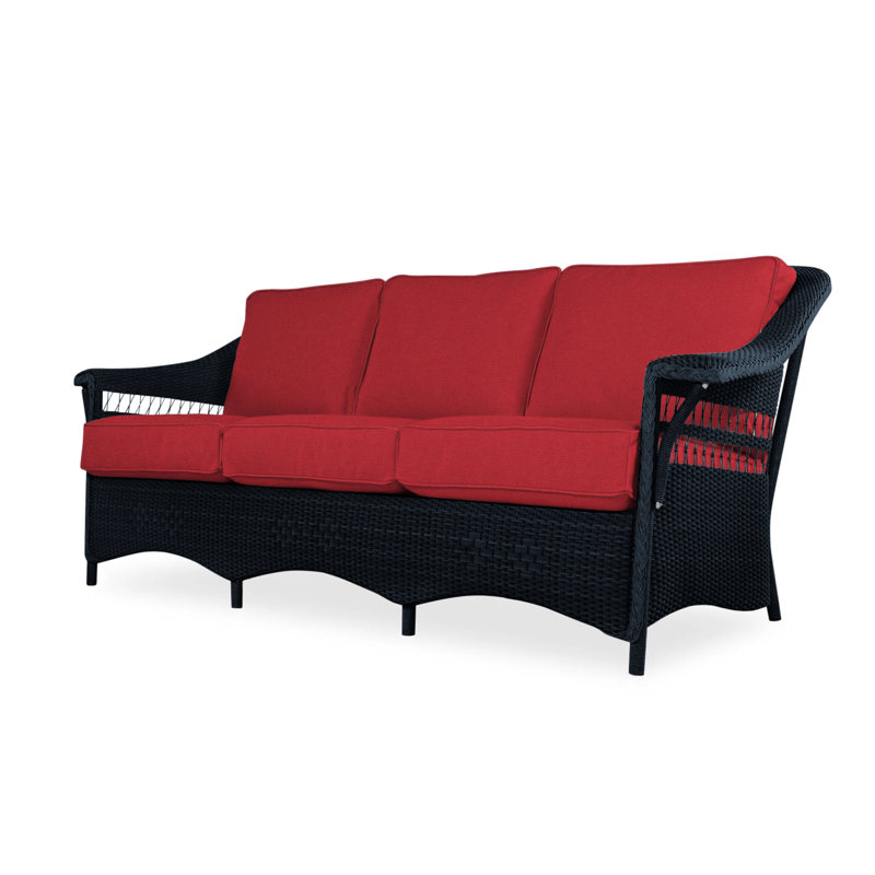 Nantucket Outdoor 3 - Seat Patio Sofa, Hansen Sky, Ebony