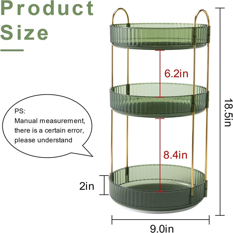 Ayushi Plastic Makeup Organiser, Green
