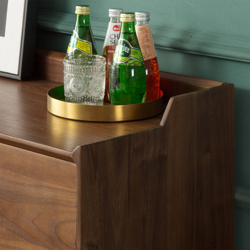 Buffet en bois de noyer massif, 38.98"H×62.60"L×15.35"W