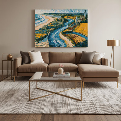 USA State Delaware Brown Canvas Wall Art