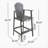 Outdoor Acacia Wood Adirondack Barstools, Set Of 2, Dark Gray, Durable And Stylish For Patio And Garden Use