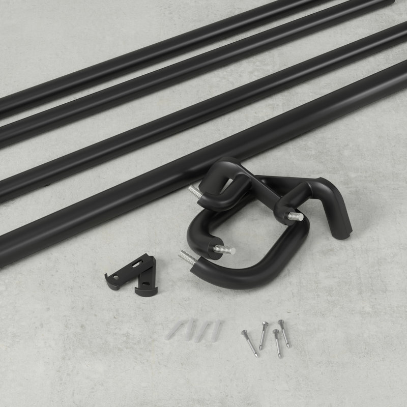 Twilight 146" Black Double Curtain Rod with Wrap-Around Design