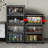 4 Layers 160Qt Stackable Storage Box With Wheels For Home Living Room Office Wardrobe Bathroom Kitchen Gray-2012986391