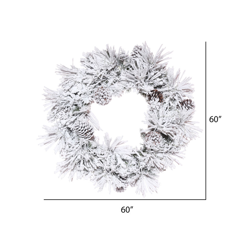 Couronne de Noël artificielle Odaniel, H 60 po x l 60 po x P 5 po