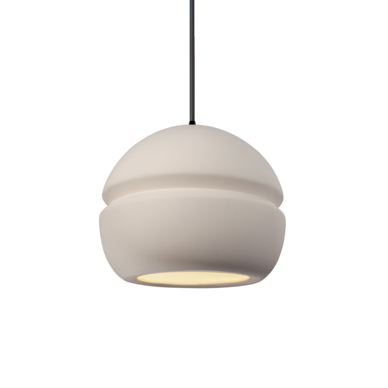 Luminaire suspendu à 1 lumière Logan, Noir mat, Bisque