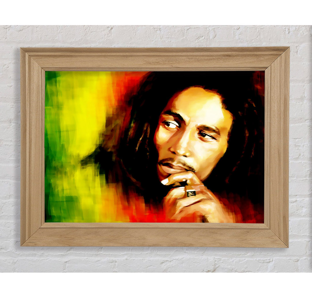 Bob Marley Rot Gelb Grün - Druck