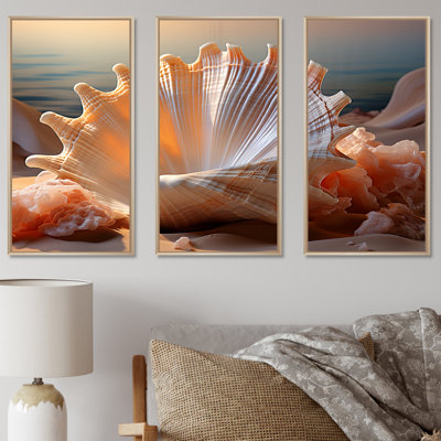 Opulente, coquillages symboliques I - ensemble d'art mural coquillage