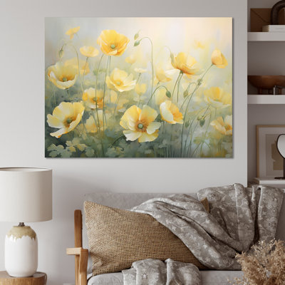 Malamut White Yellow Buttercups Romantic Impression II - Buttercups Framed Canvas Print Wall Art