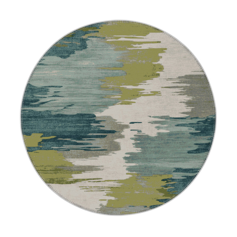 Watercolor Brown Indoor and Outdoor Area Rug, Rectangle 3' x 5'