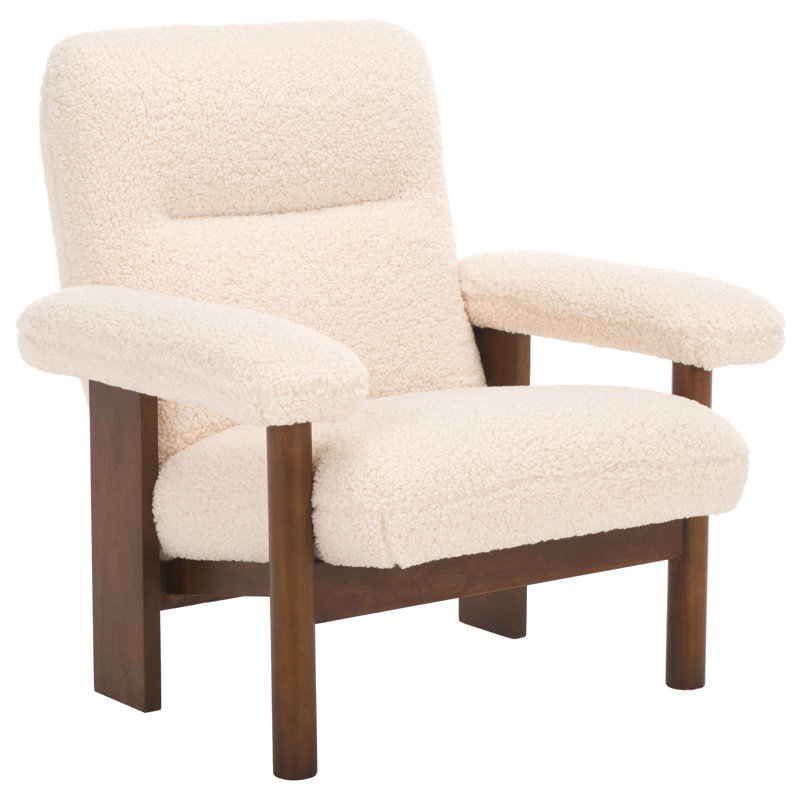 Fauteuil d'appoint Natheniel, Crème, Brun