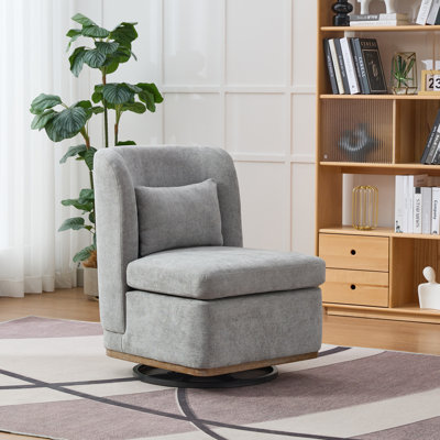 Upholstered Swivel Accent Chair Slipper Chair