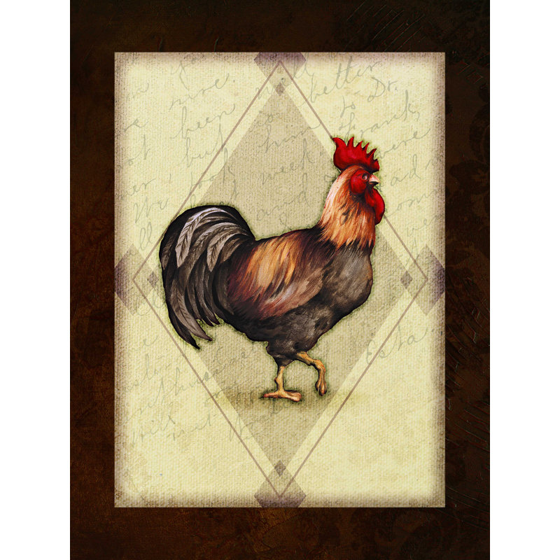 Coq se promenant, H 16 po x l 12 po x P 1,25 po