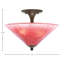 Plafonnier semi-encastré, 2 ampoules, fini bronze, verre cristal framboise 40,6 cm-1740877633-1740877643