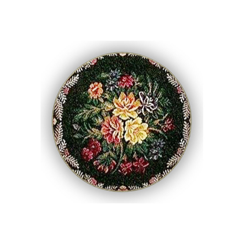 Tapis décoratif à motif floral lavable, Sous-tapis rectangulaire 5 pi 1 po x 7 pi 7 po inc