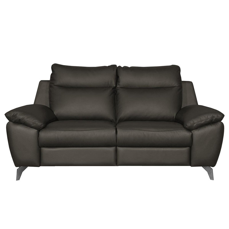 Edelweiss 2 Seater Genuine Leather Sofa, Anthracite