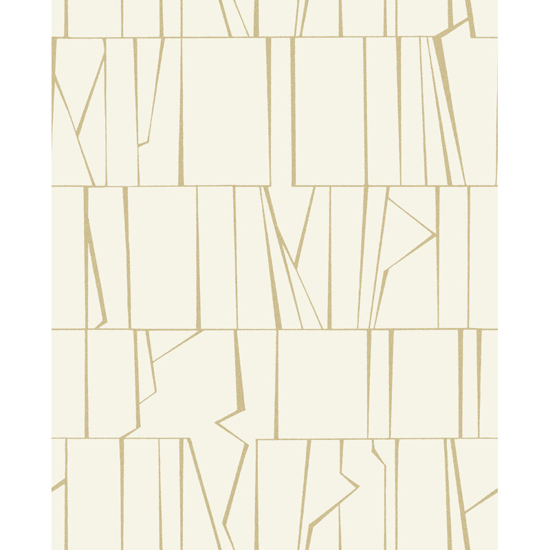 Huntington Indigo Geometric Stripe Wallpaper, White