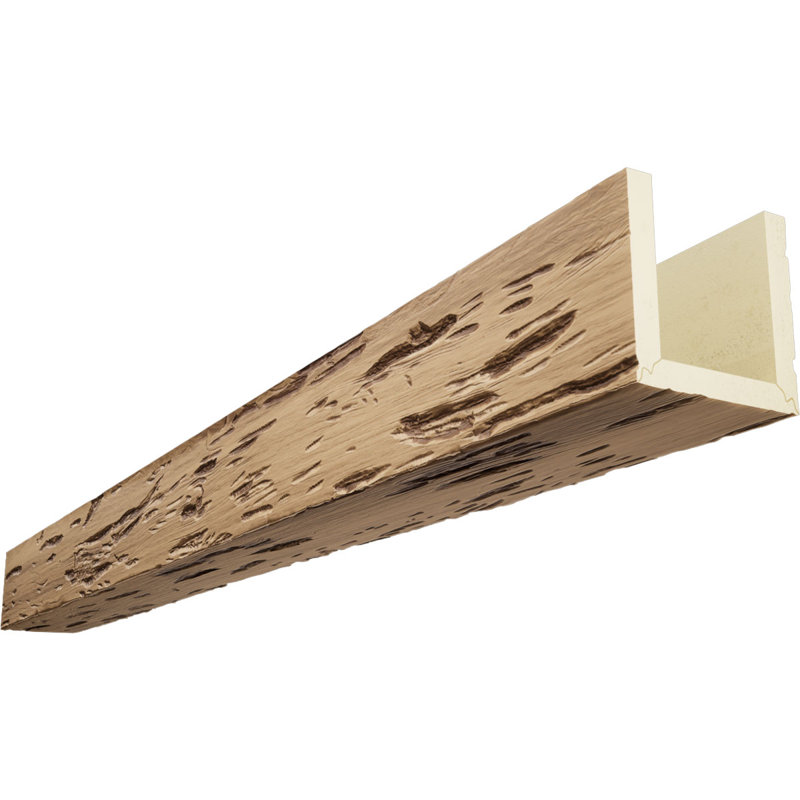 Poutre de plafond 3 côtés Pecky Cypress Endurathane, 4"H x 6"W, Crème au beurre, 18'L
