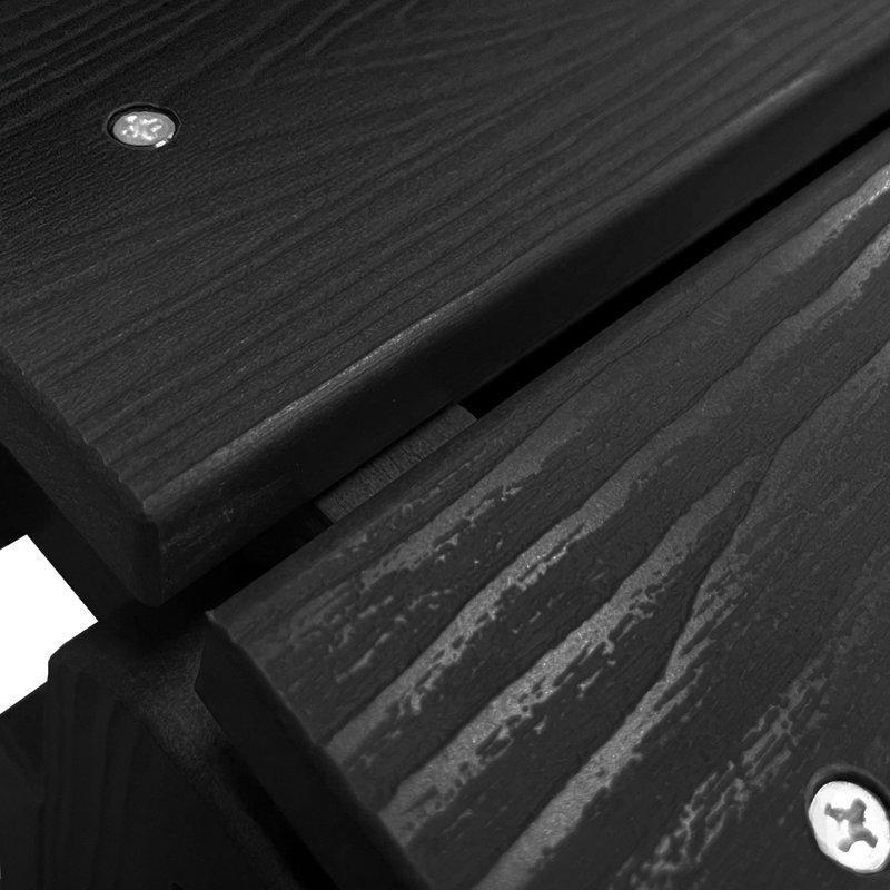Repose-pieds extérieur pliable en plastique toutes saisons Adirondack (deux ensembles), Noir, noir, noir, noir