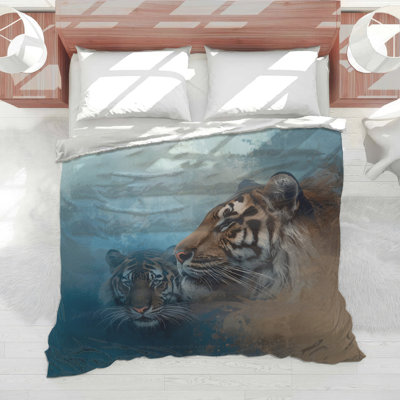 Édredon Tigers In Abstract Art