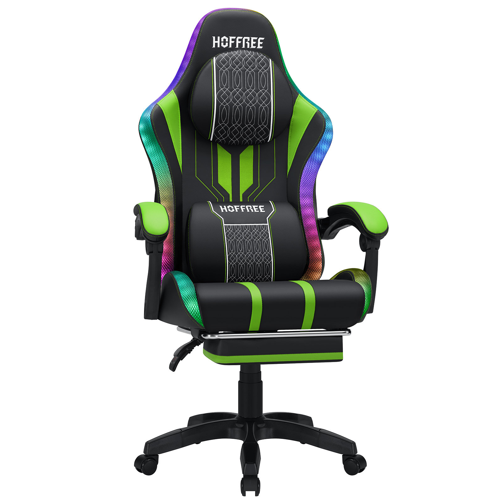 Hoffree Gaming Chair with Bluetooth Speakers and Footrest Massage