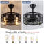 18" Caged Modern Farmhouse Ceiling Fans With Lights And Remote
