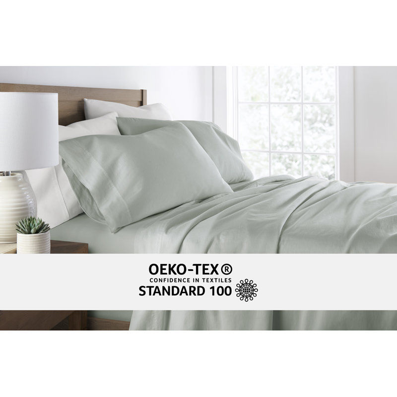 Queen Green Mist Cotton Sateen Sheet Set