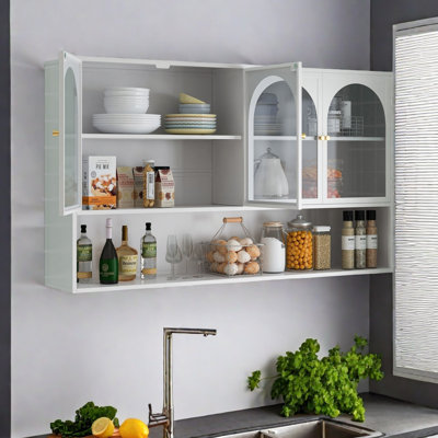 Armoire murale à quatre portes en verre