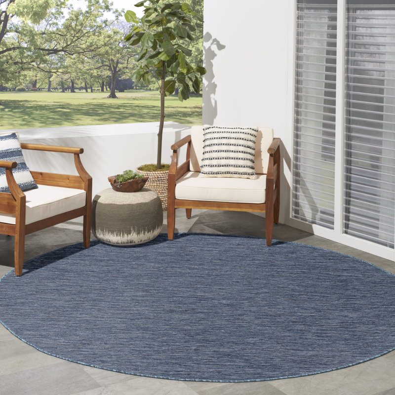 Tapis intérieur / extérieur lavable à la machine Ganzy, Rond 8 pi