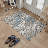 Modern Abstract Machine Washable Blue/Beige/Brown Indoor Area Rug with Non-Slip Backing-860645702