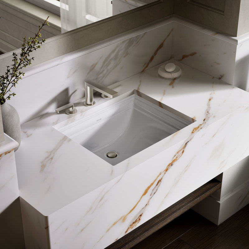 Memoirs® Vitreous China Rectangular Undermount Bathroom Sink with Overflow, White