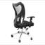 Chaise de bureau haut dossier en filet avec base chromée, noir