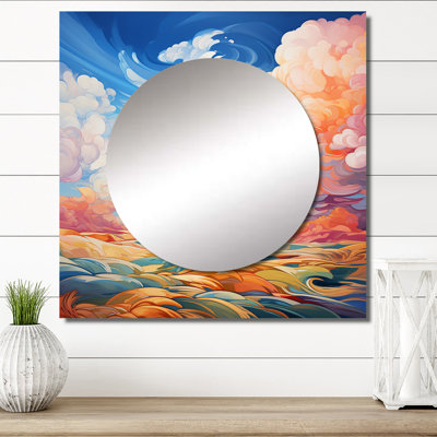 Mimie - Clouds Square Mirror Wall Decor For Bedroom