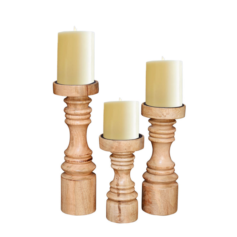 Wood Tabletop Pillar, Light Brown
