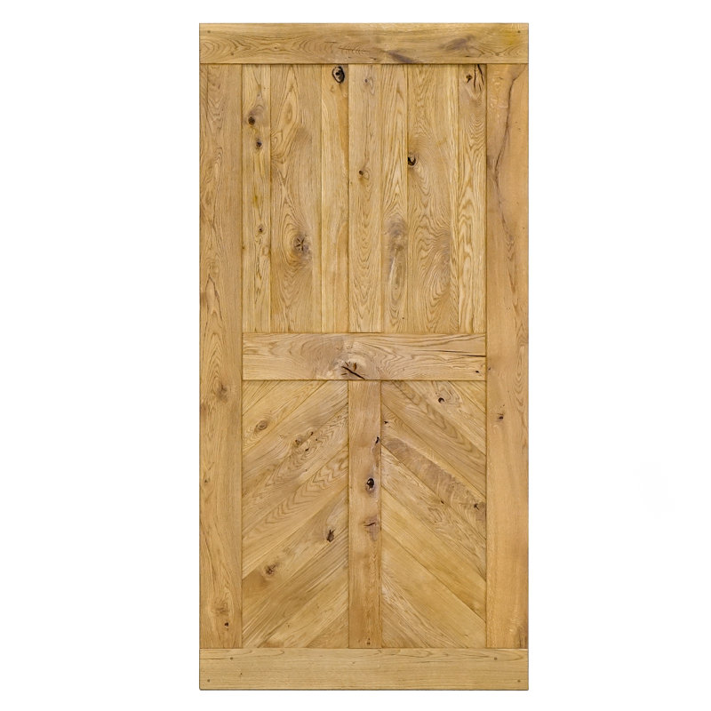 Waithman Solid Oak Wood Barn Door,  Natural Oil