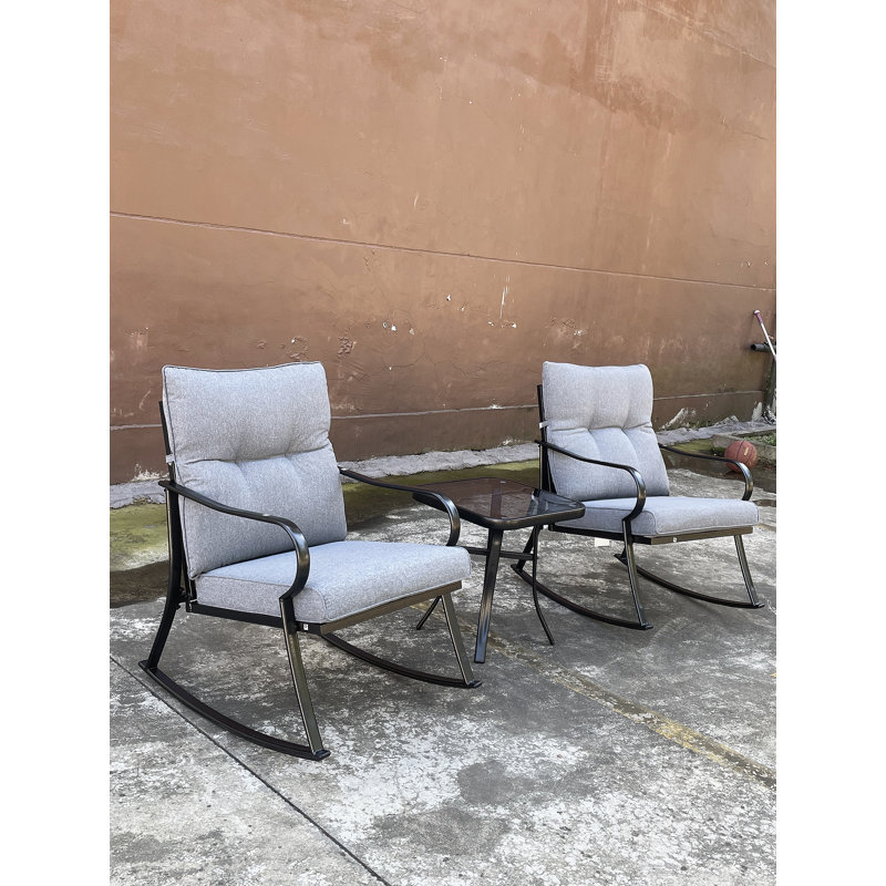 Chaise berçante et théière gris moyen, Gris moyen