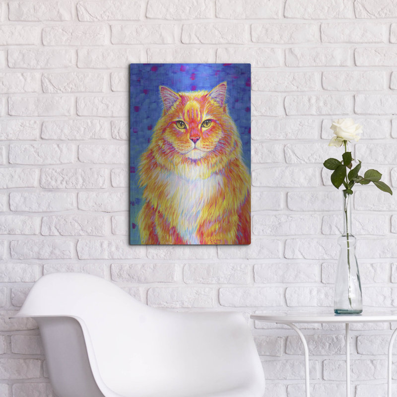 «Orange Buff Tabby Cat» par Rebecca Wang, art mural en métal, H 24 po x l 16 po
